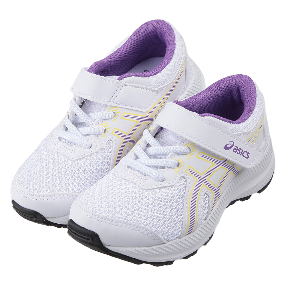 《布布童鞋》asics亞瑟士CONTEND白紫色兒童慢跑運動鞋(17~22公分) [ J3N258M