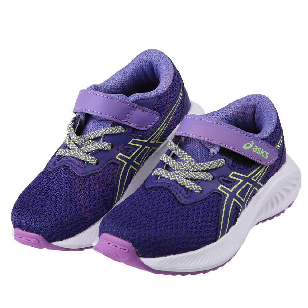 《布布童鞋》asics亞瑟士EXCITE茄子紫色兒童機能慢跑鞋(17~22公分) [ J3U297B