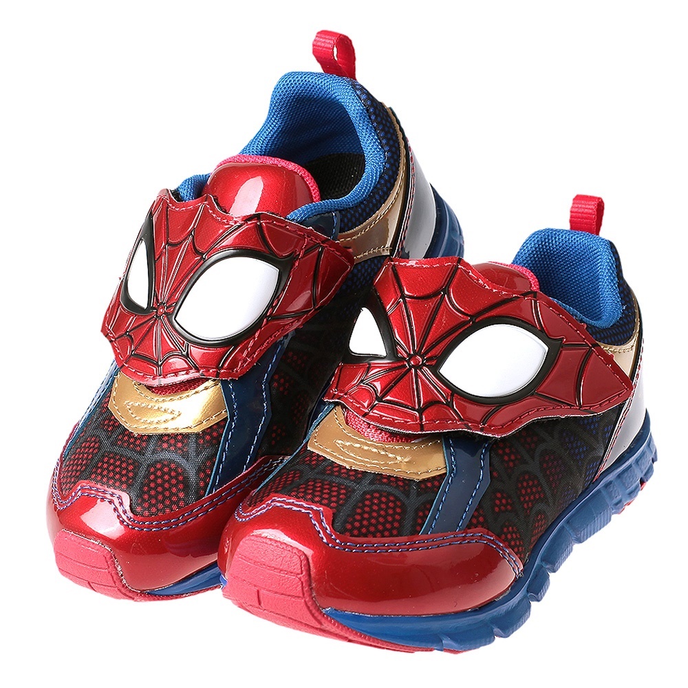 《布布童鞋》Moonstar日本漫威聯名蜘蛛人復刻藍紅色兒童機能運動鞋(16~19公分) [ I3D131B