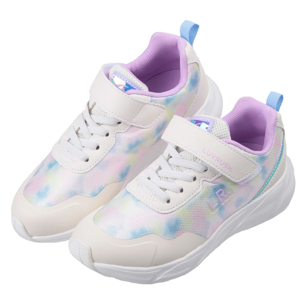 《布布童鞋》Moonstar日本LUVRUSH渲染白色兒童機能運動鞋(19~24公分) [ I3H411M