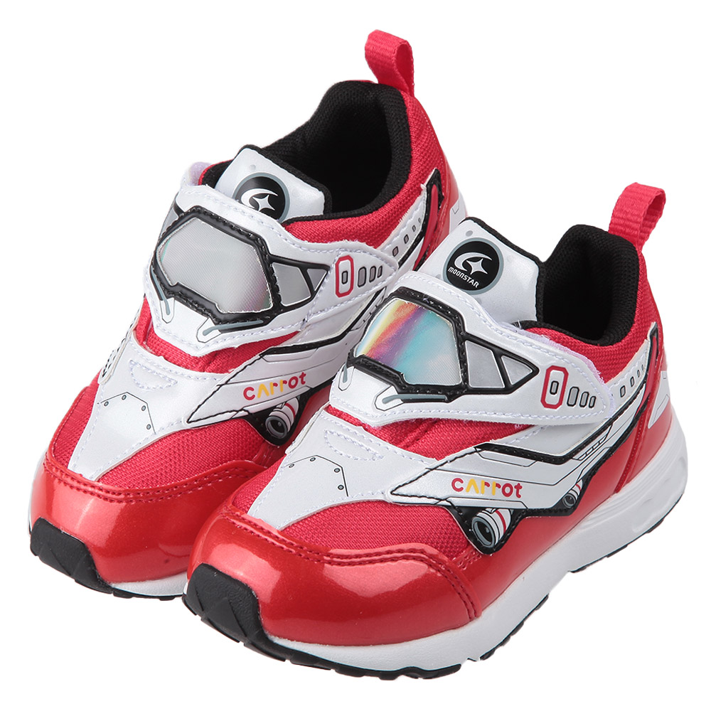 《布布童鞋》Moonstar日本Carrot紅色飛機兒童機能運動鞋(15~18公分) [ I4A572A