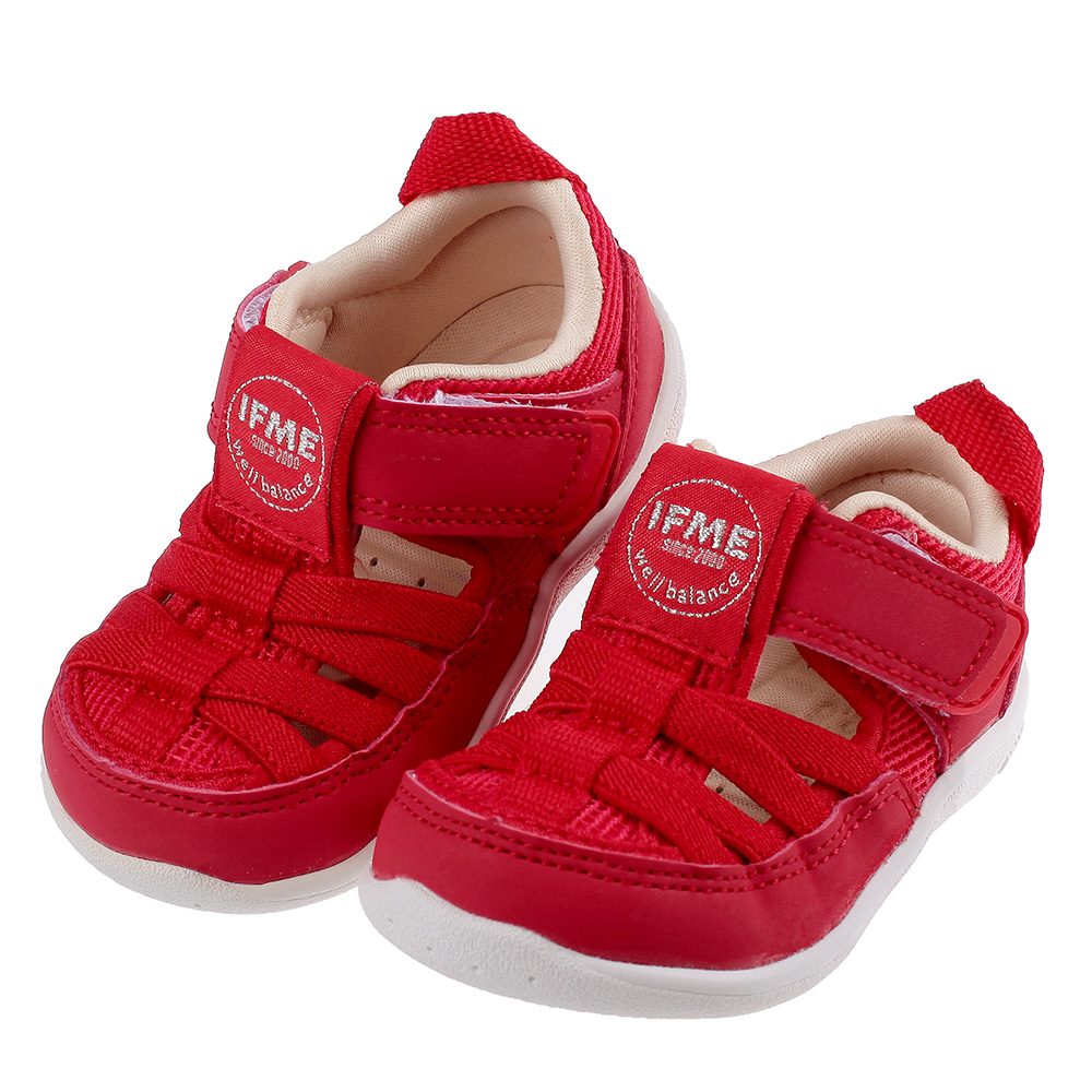 《布布童鞋》日本IFME極簡紅色寶寶機能水涼鞋(12.5~15公分) [ P3B314A