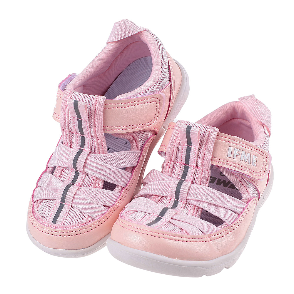 《布布童鞋》日本IFME極簡粉色中童機能水涼鞋(15~19公分) [ P3F601G