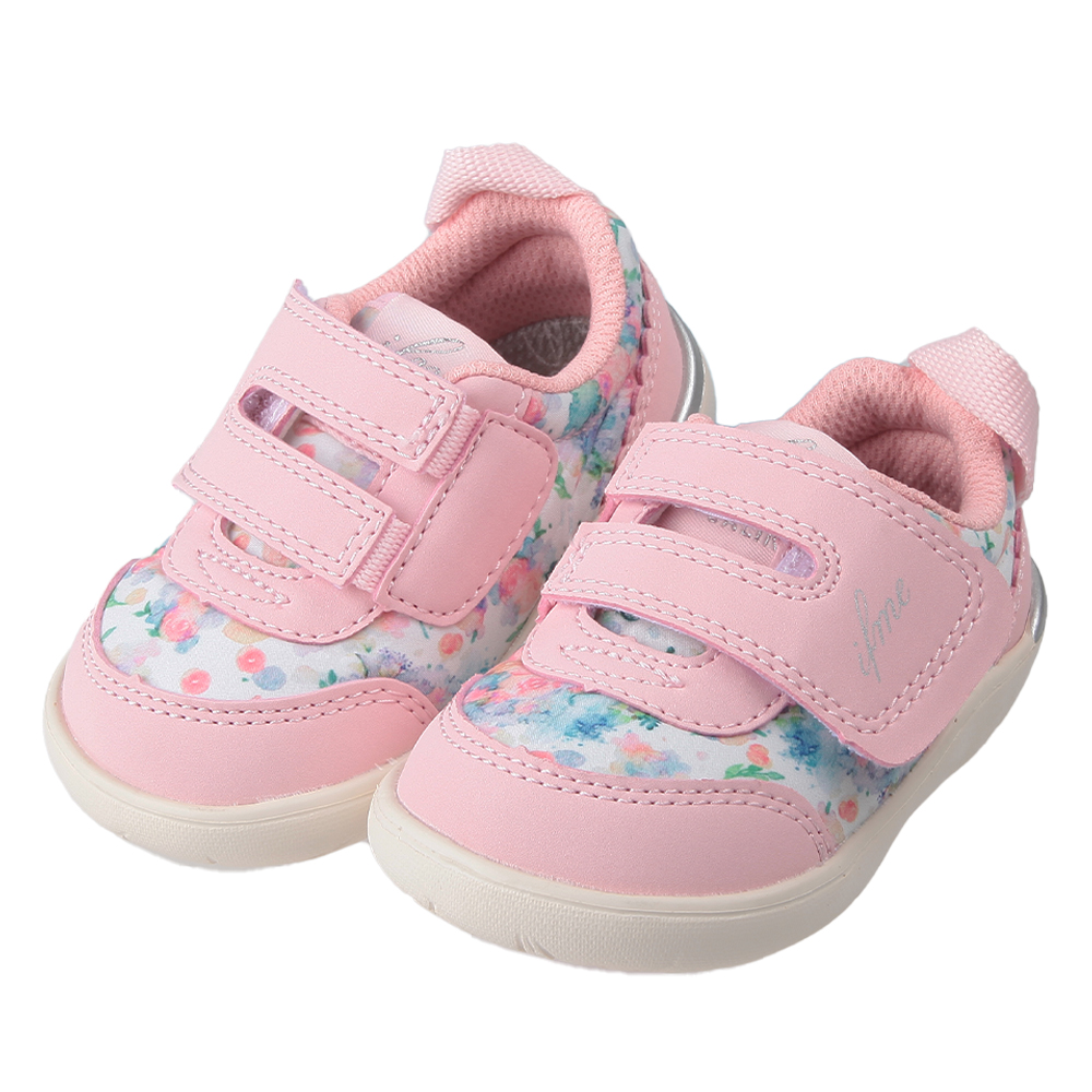 《布布童鞋》日本IFME渲染粉紅花色寶寶機能學步鞋(12~14.5公分) [ P3P501G