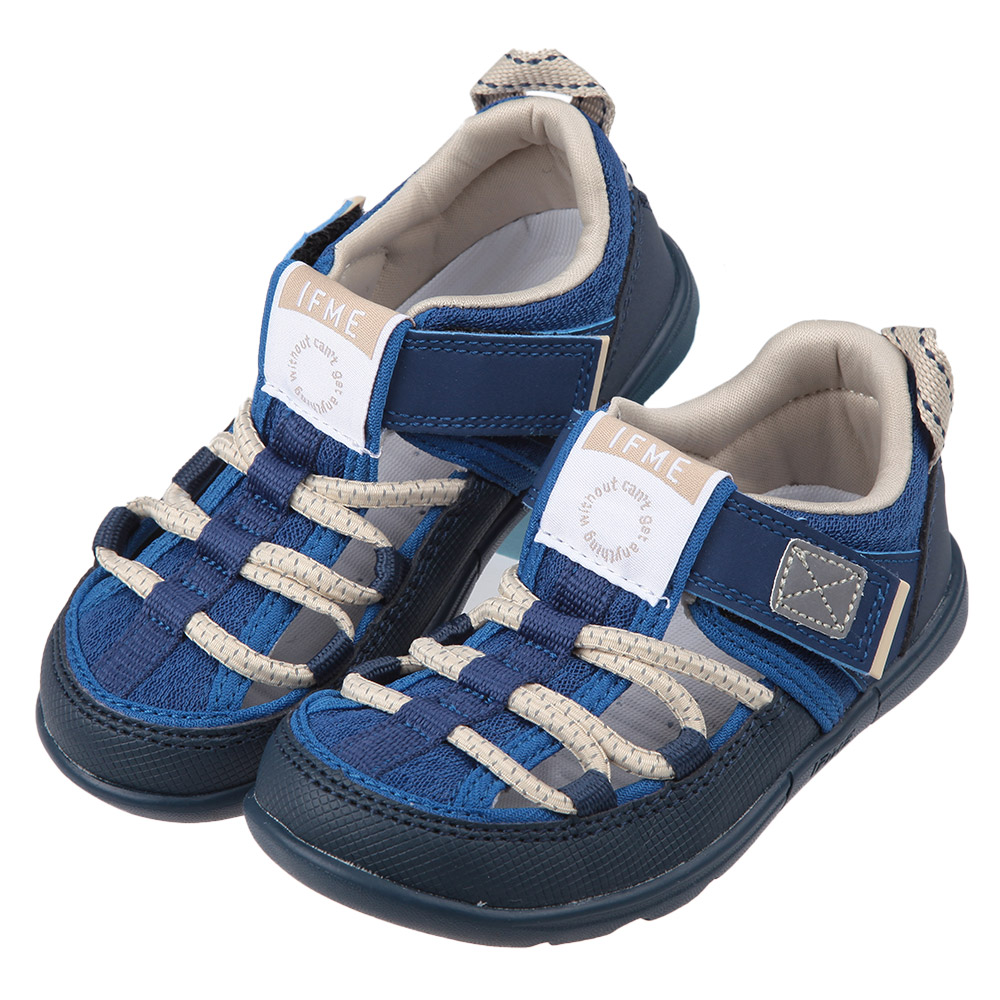 《布布童鞋》日本IFME帥氣軍藍中童機能水涼鞋(15~19公分) [ P4G801B