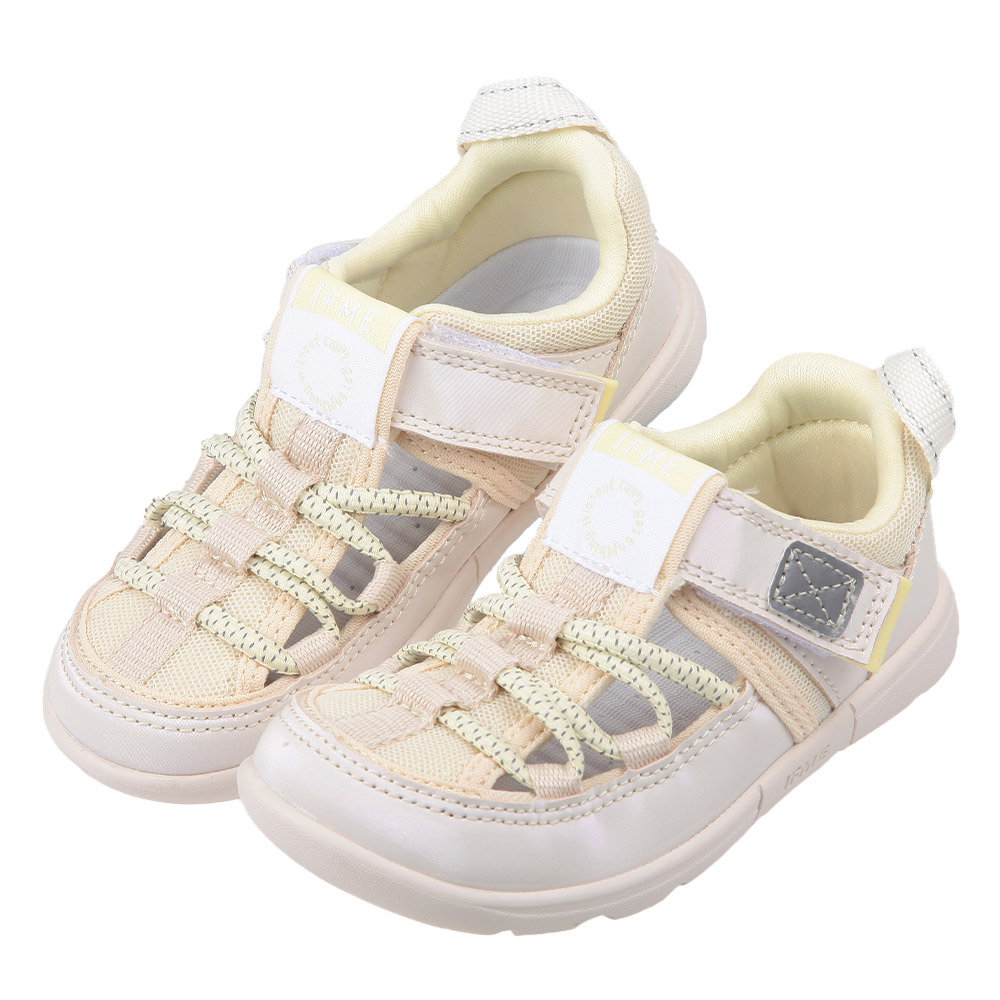 《布布童鞋》日本IFME帥氣米色中童機能水涼鞋(15~19公分) [ P4H803W