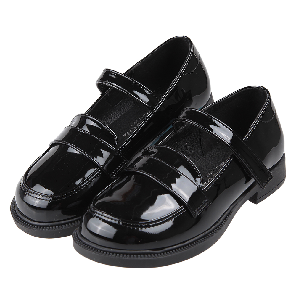 《布布童鞋》台灣製亮皮女童黑色皮鞋學生鞋(20~24公分) [ K3N172D