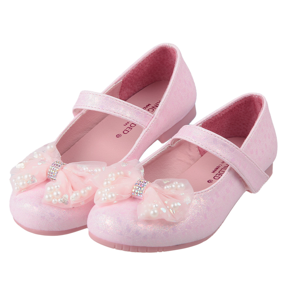 《布布童鞋》台灣製珍珠蝴蝶結粉色兒童公主鞋(17.5~22.5公分) [ T3R389G