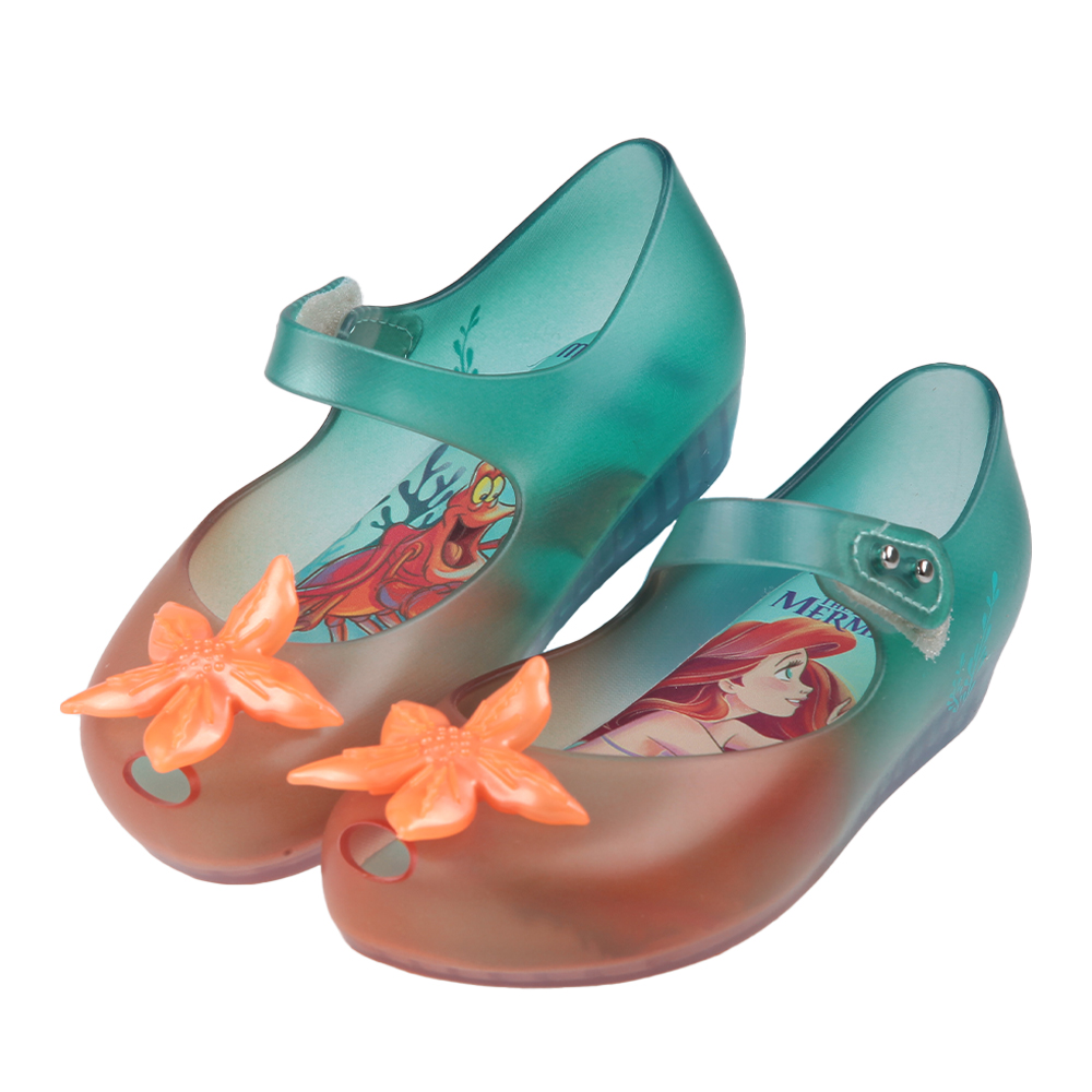 《布布童鞋》Melissa小美人魚賽巴斯丁海星綠橘色公主鞋香香鞋(15.5~18.5公分) [ U3N806C