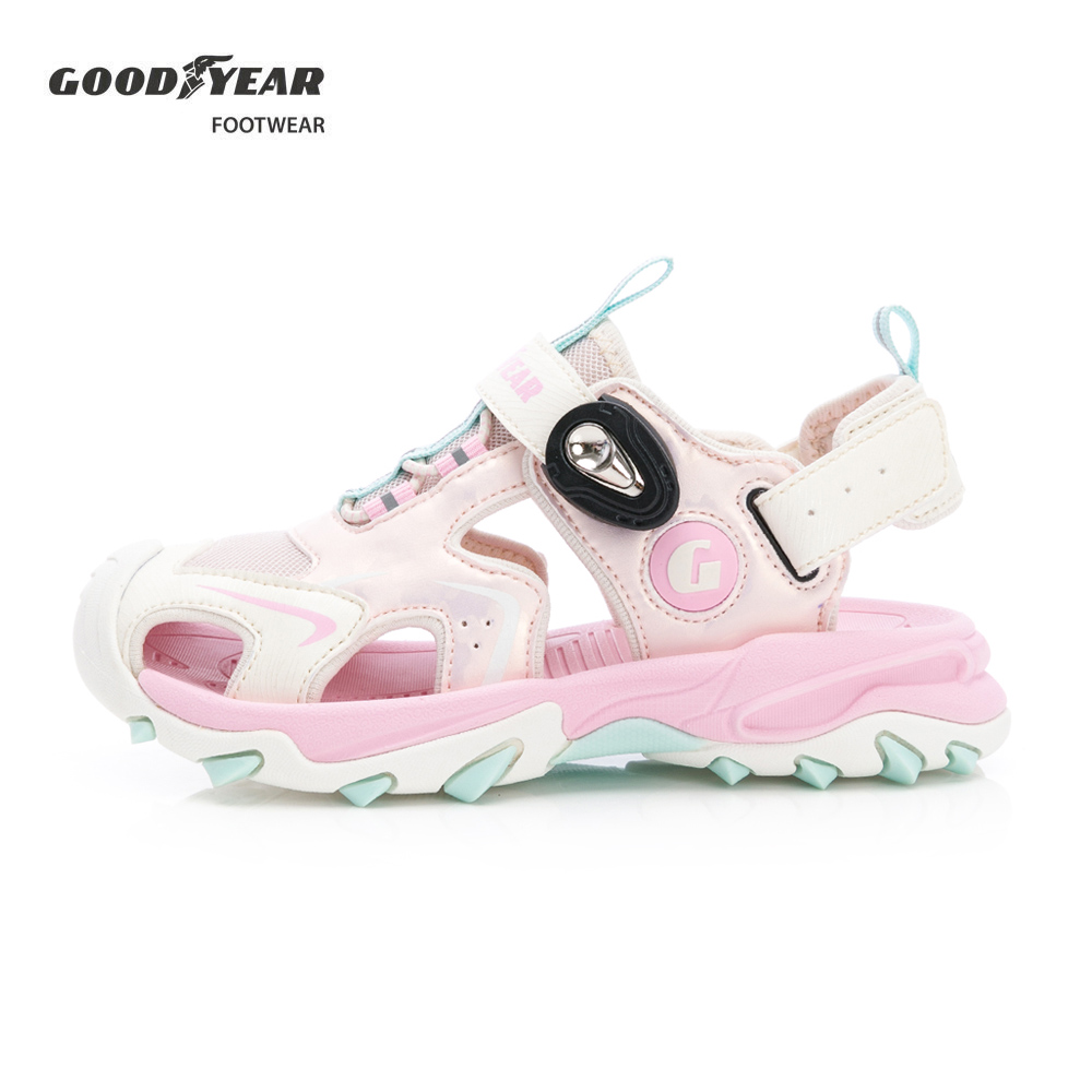 【GOODYEAR 固特異】磁扣護趾運動涼鞋/童 舒適 護趾 緩震 粉(迷彩一夏GAKS58913)