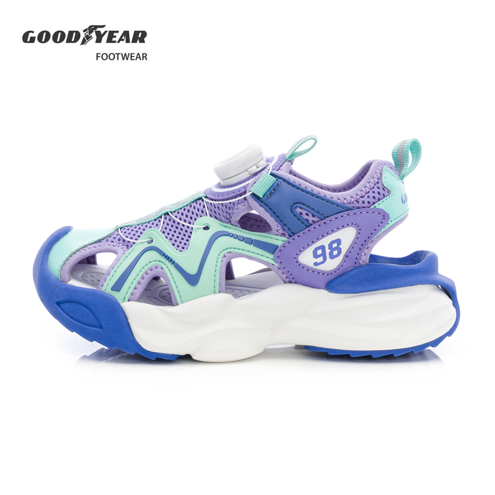 【GOODYEAR 固特異】旋扣護趾運動涼鞋/童 軟Q 舒適 護趾 紫(恣意玩趣GAKS58907)