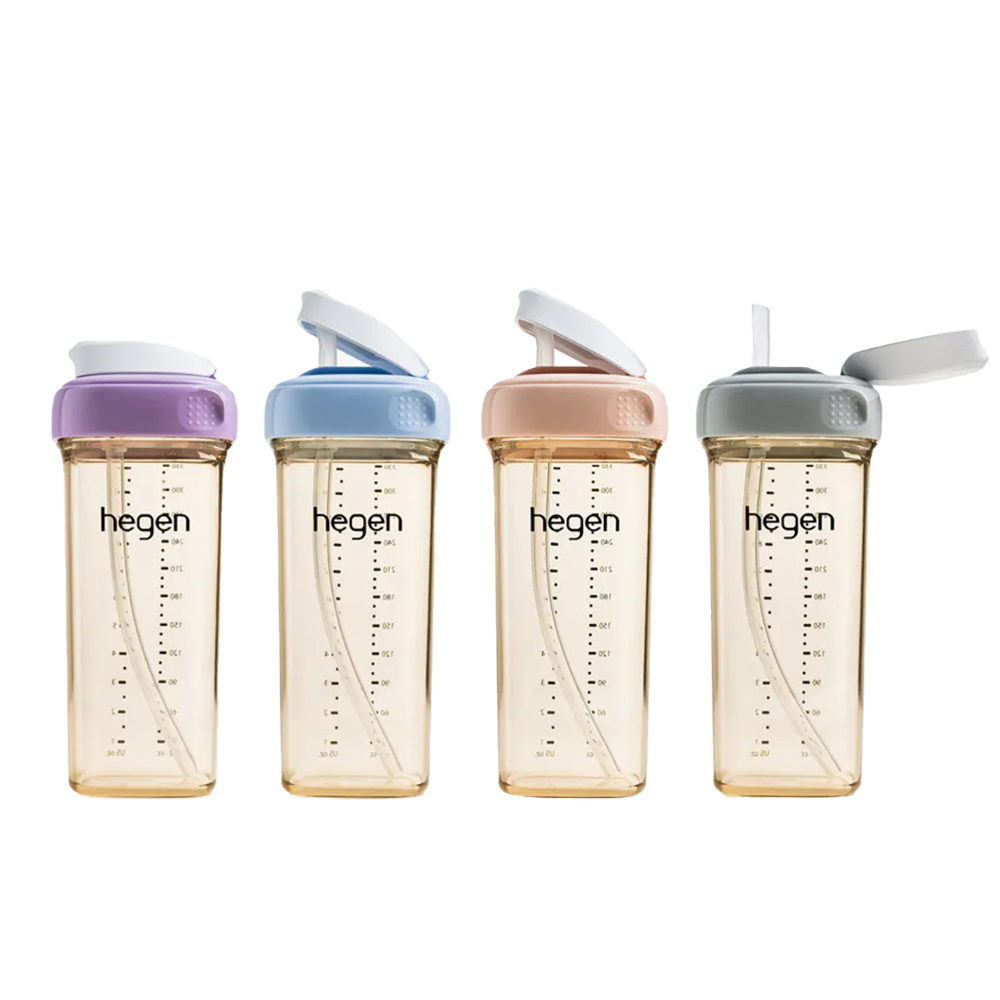 【hegen】PCTO輕飲時光PPSU方圓型寬口吸管杯3.0 330ml