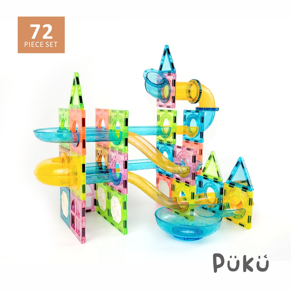 【PUKU 藍色企鵝】LetFree想•自由 溜溜球磁力積木組72片(附收納盒)