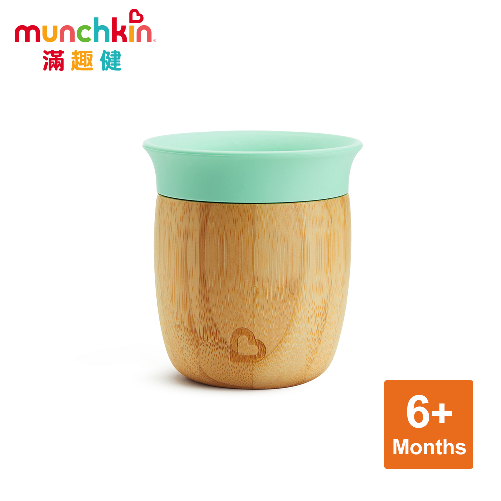 munchkin滿趣健-竹製雙層矽膠訓練開口杯148ml