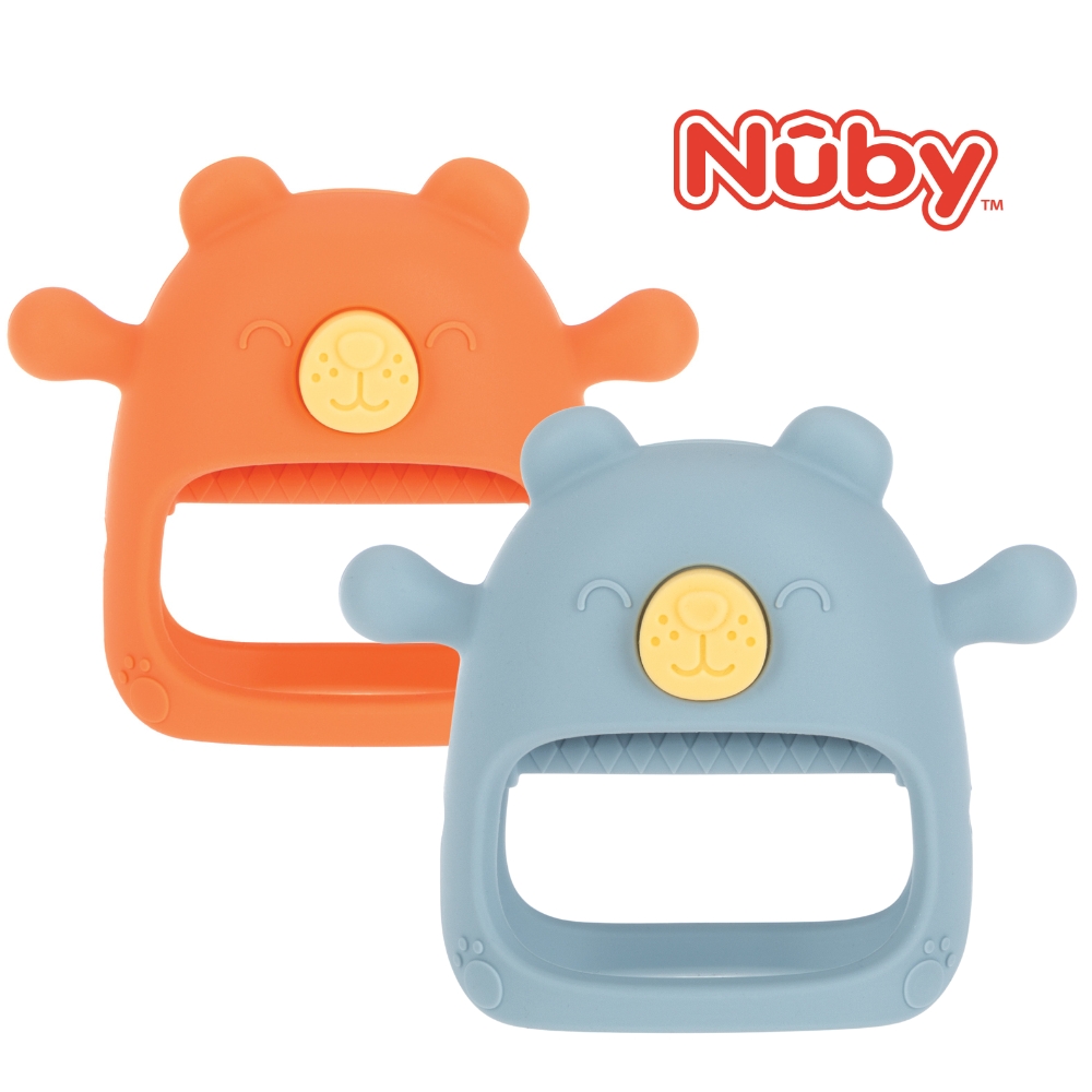 NUBY手握式矽膠固齒器-熊熊款