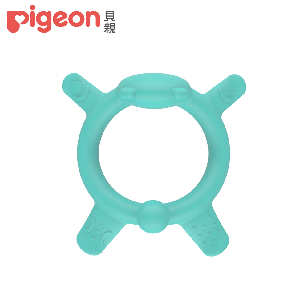 【Pigeon 貝親】呼呼熊矽膠固齒器(綠)