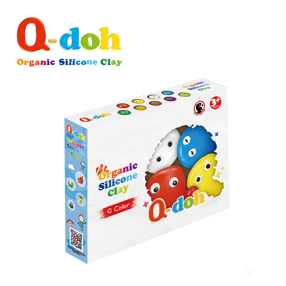Q-doh 超柔軟有機矽膠黏土 9色工具組(60g/色)