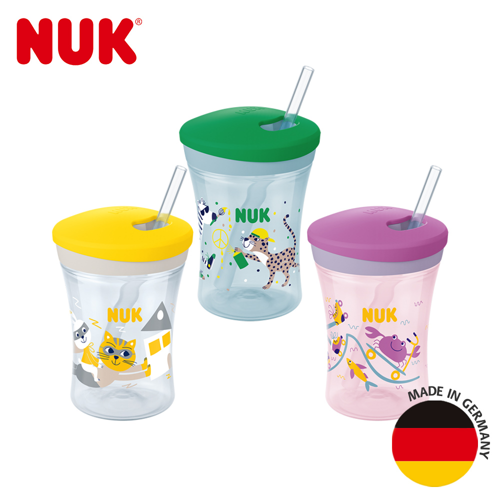 【NUK】360度防漏吸管杯230mL(花色隨機)