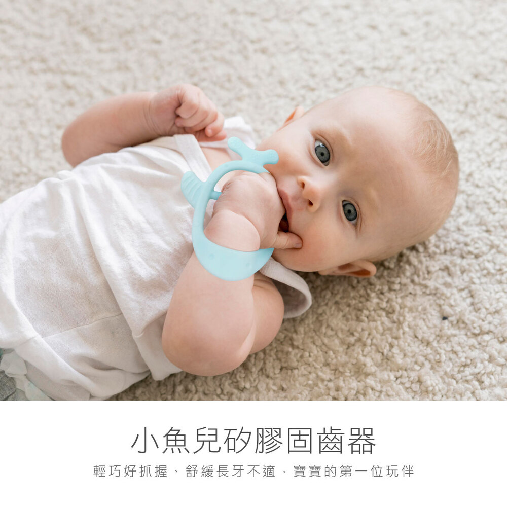 酷咕鴨KUKU PLUS小魚兒矽膠固齒器(氣泡藍/莓果粉/伯爵奶)