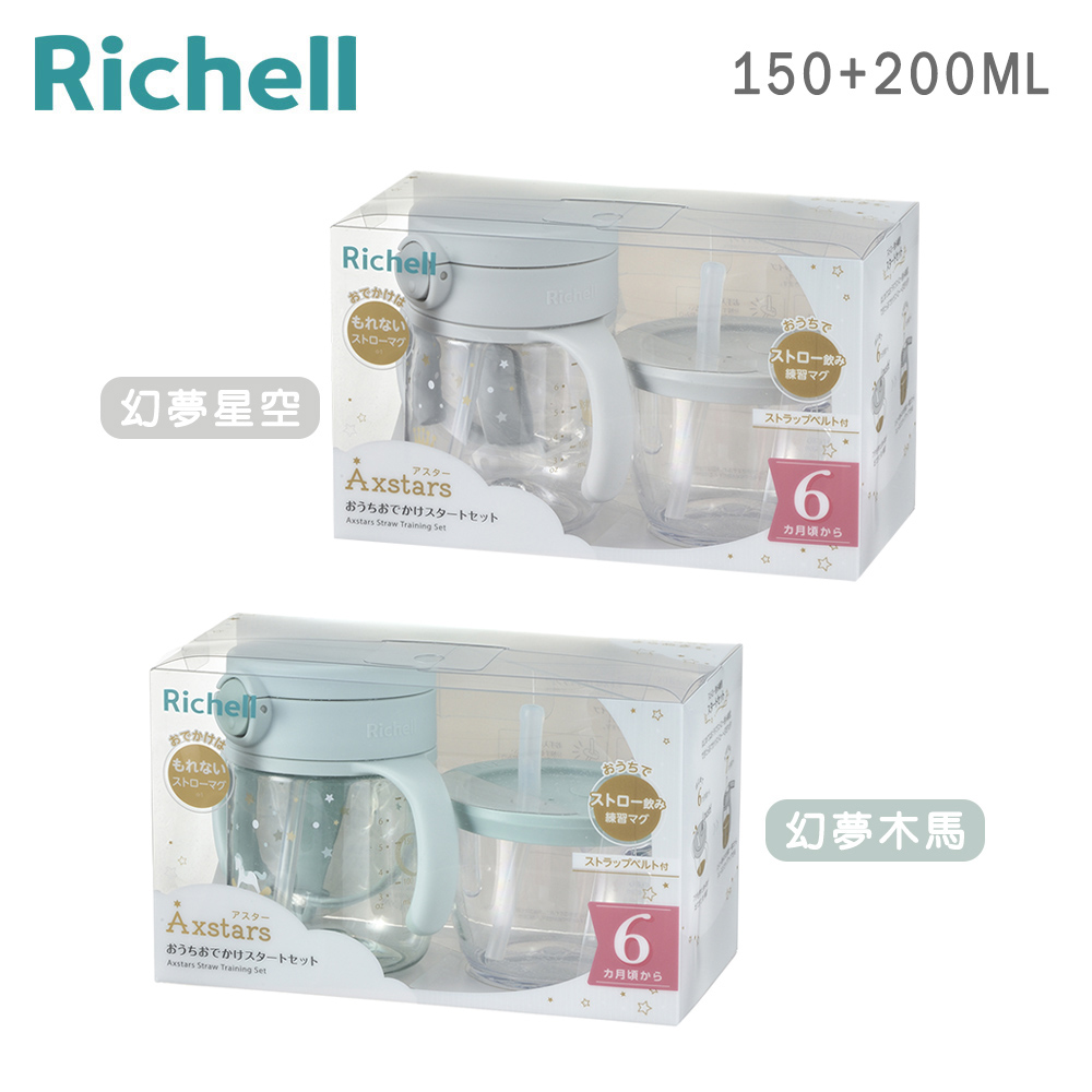 日本《Richell-利其爾》吸管學習水杯禮盒