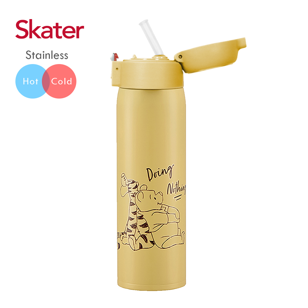 Skater 吸管保溫瓶不鏽鋼(480ml) 維尼