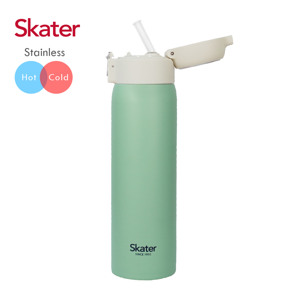 Skater 吸管保溫瓶不鏽鋼(480ml) 蘋果綠