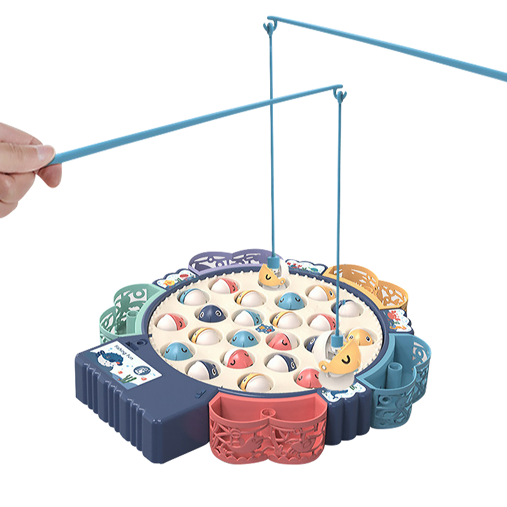 【Mesenfants】電動旋轉磁性釣魚玩具 親子互動釣魚盤玩具
