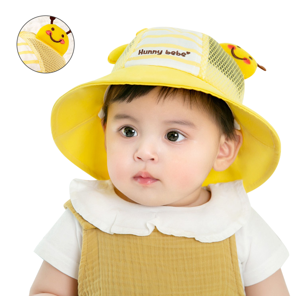 【Mesenfants】兒童帽子 卡通造型網格寶寶遮陽帽 兒童防曬帽 漁夫帽 盆帽