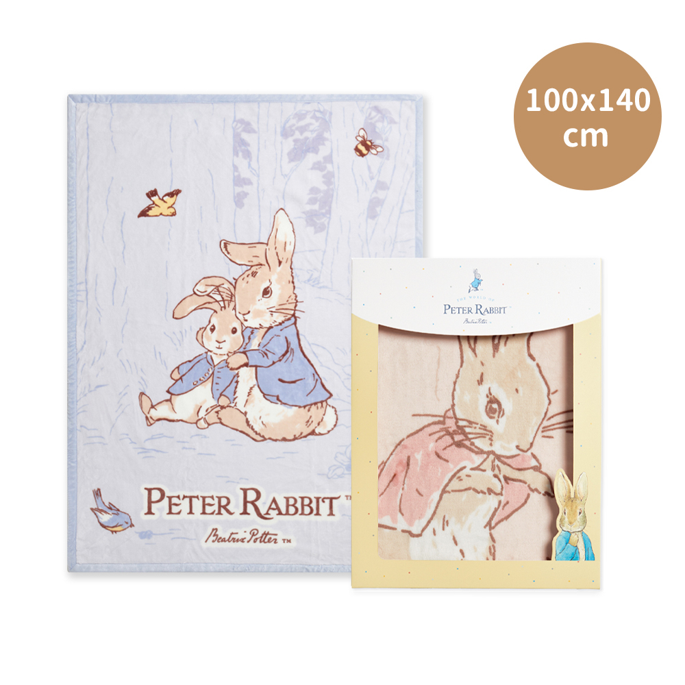 【奇哥】比得兔 幼兒輕量棉柔毛毯禮盒 100x140cm (2色選擇)