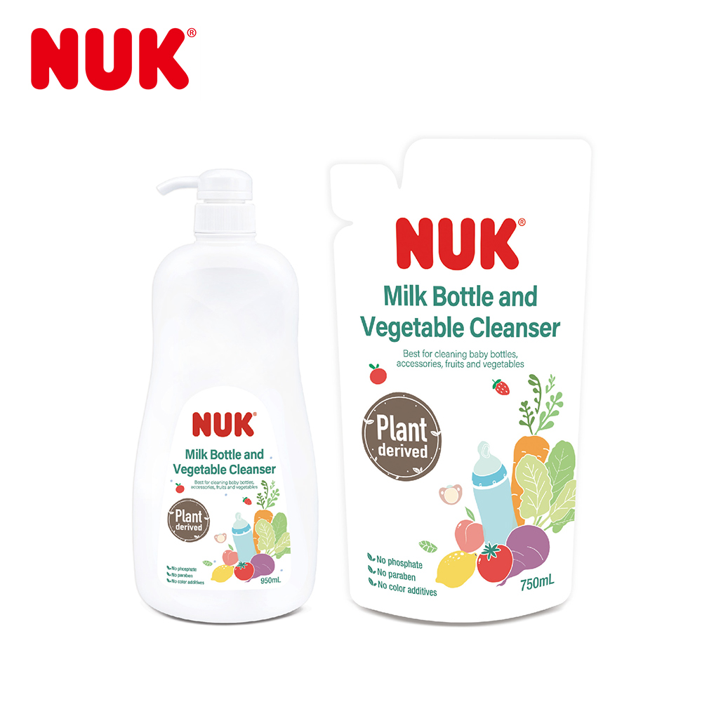 【NUK】植萃奶瓶蔬果清潔液超值組(950ml＋750ml)