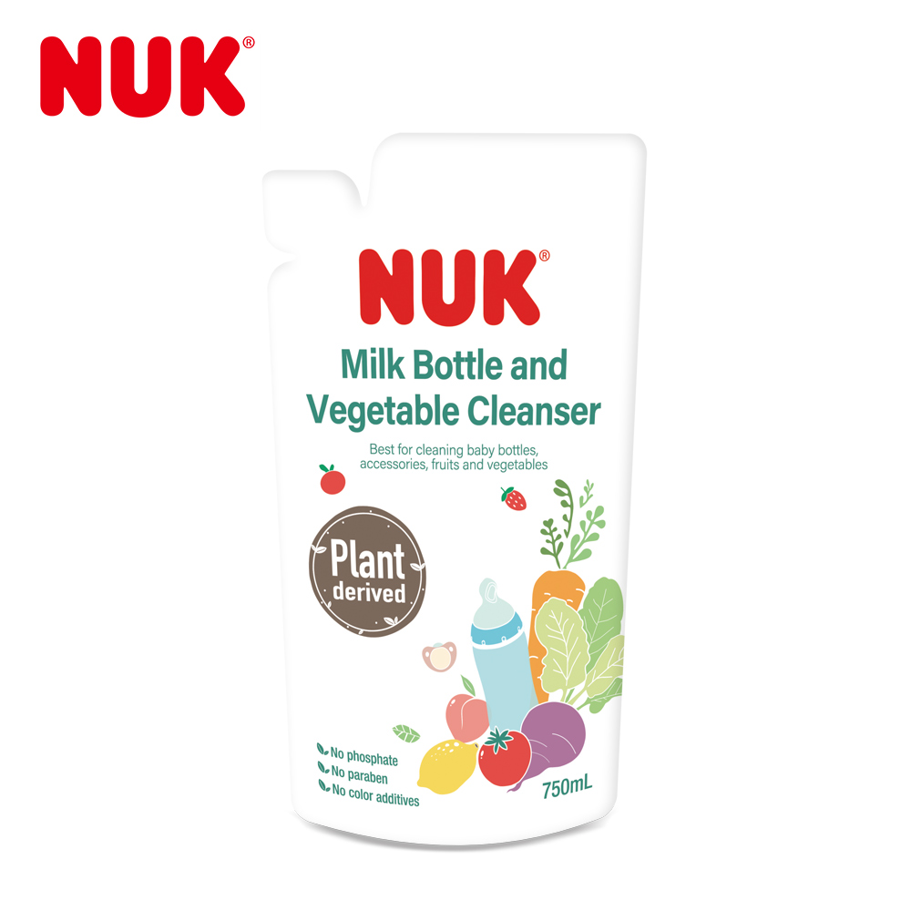 【nuk】植萃奶瓶蔬果清潔液補充包750ml-1入