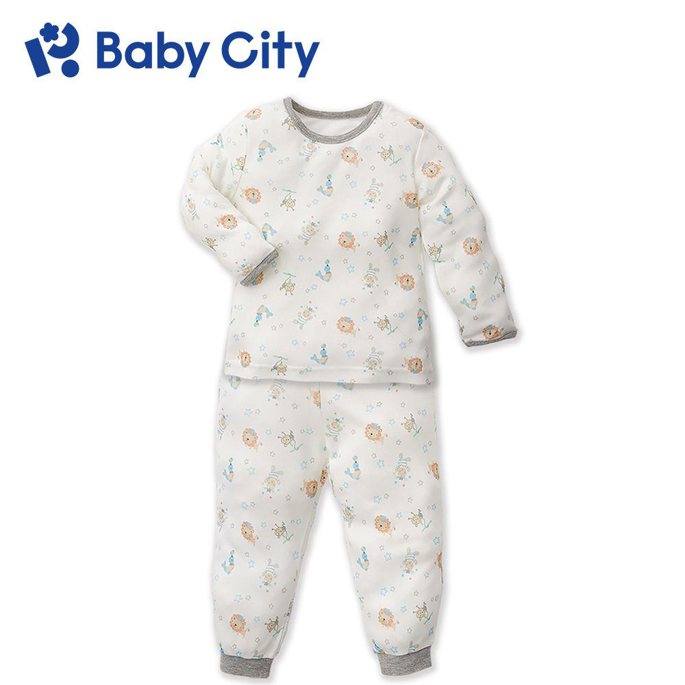 【Baby City 娃娃城】天絲棉長袖套裝/藍色馬戲團
