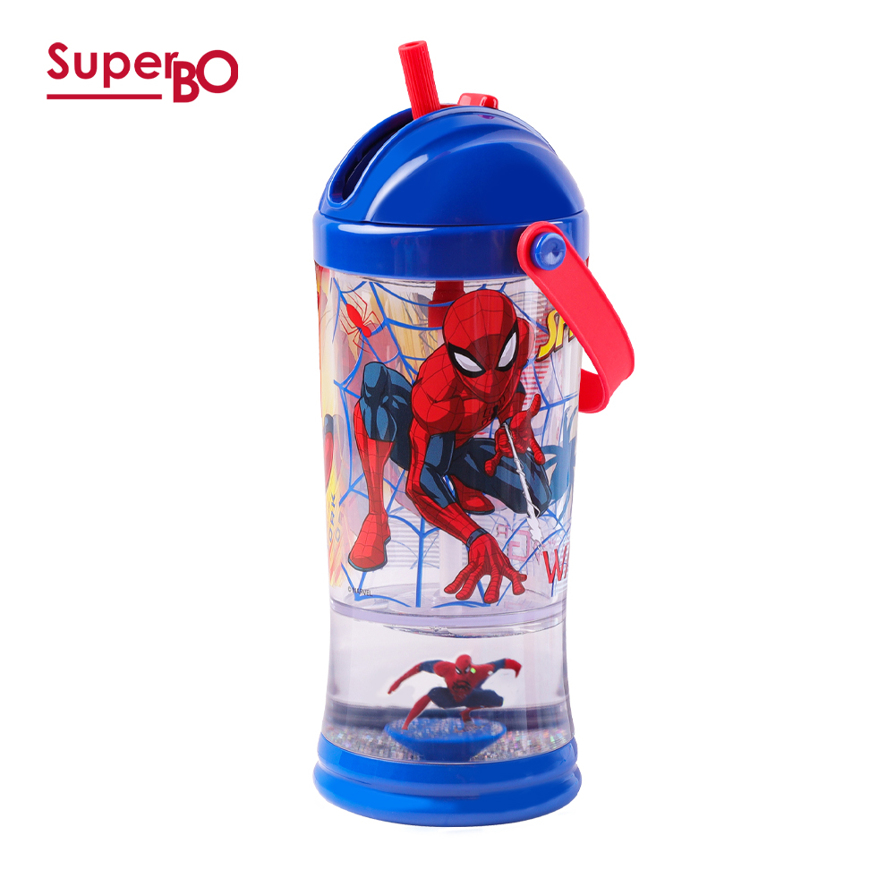 SuperBO 可提式吸管水壺(310ml) 蜘蛛人