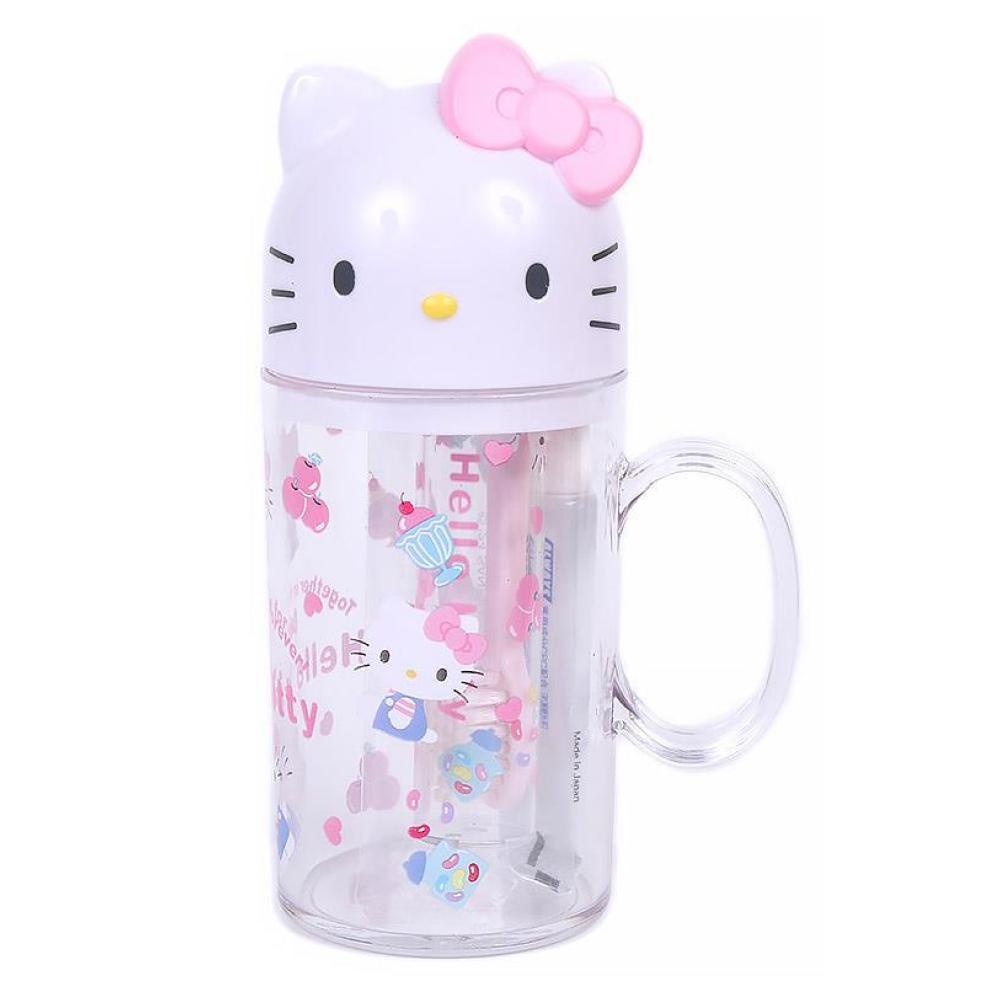 日本 Hello Kitty 兒童旅行用 牙刷漱口杯組(3829)