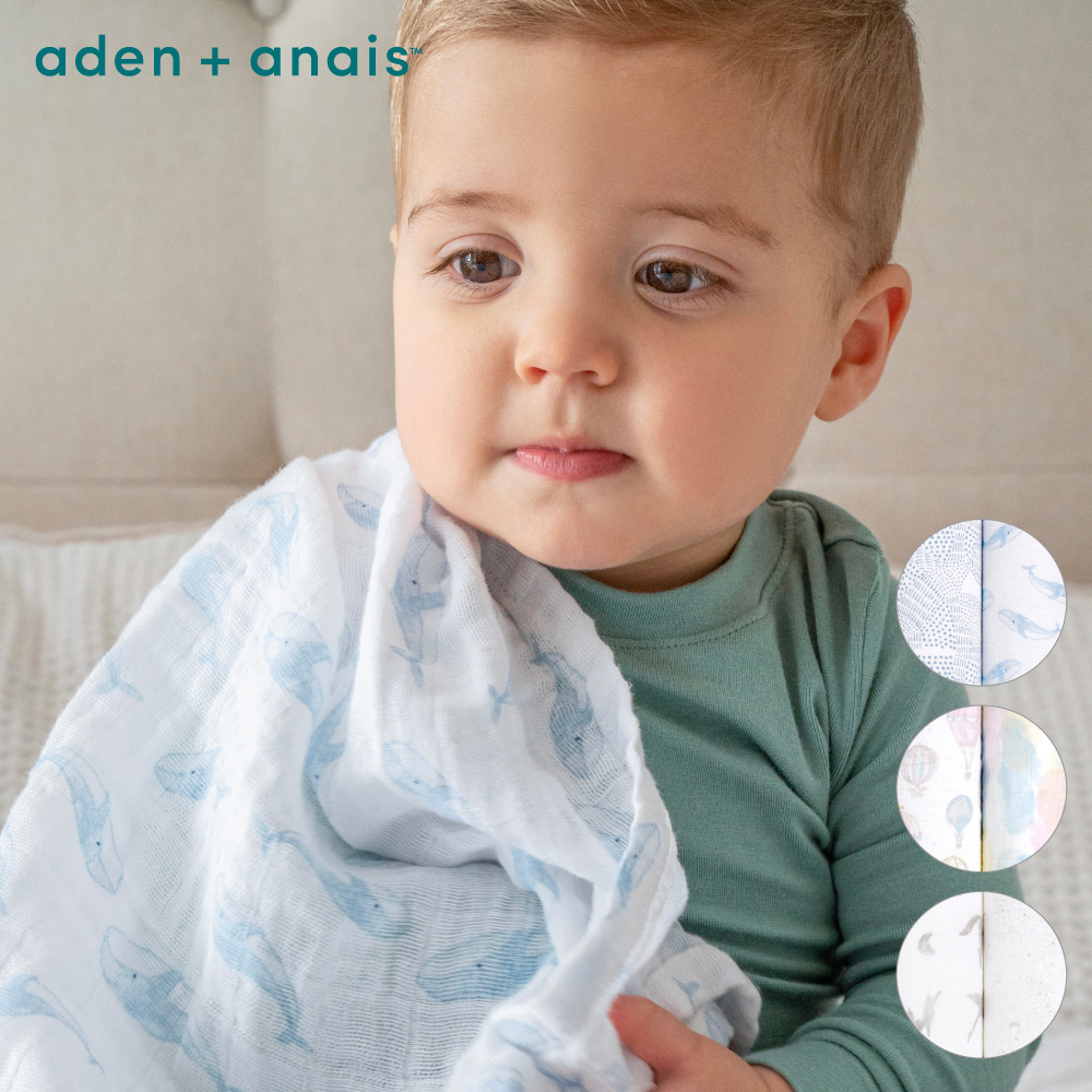 【Aden & Anais】有機棉多功能包巾2入(3款)