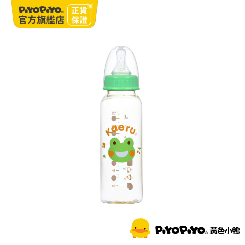 PiyoPiyo 黃色小鴨 哈皮蛙PES標口奶瓶(240ml)