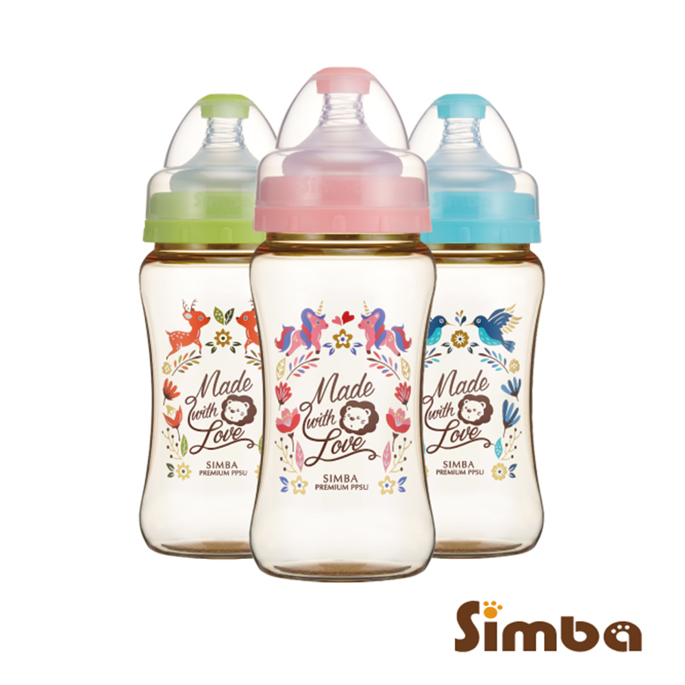 《小獅王辛巴》桃樂絲PPSU寬口雙凹中奶瓶3支組(270ml)
