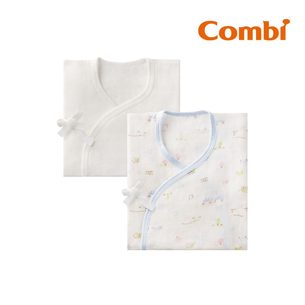 Combi 純棉柔紗-快樂車車 紗布肚衣2入組