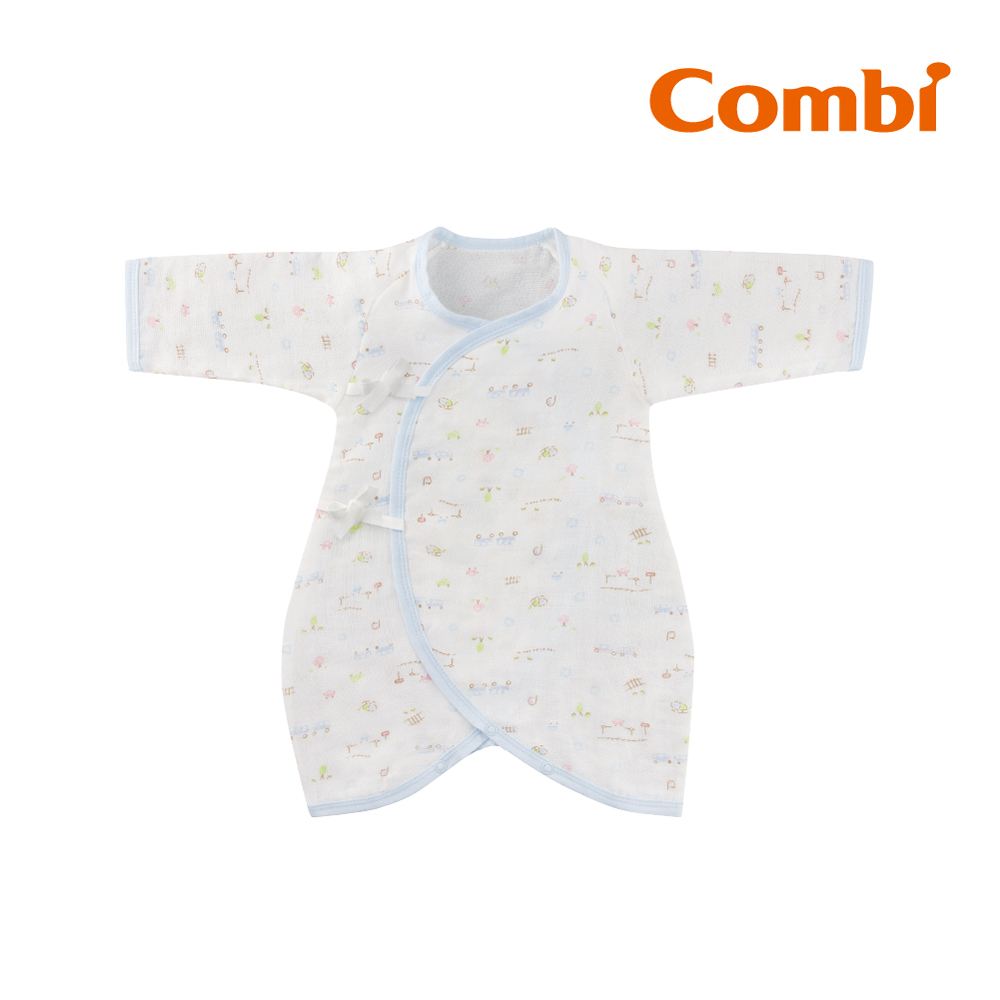 Combi 純棉柔紗-快樂車車 紗布蝴蝶裝