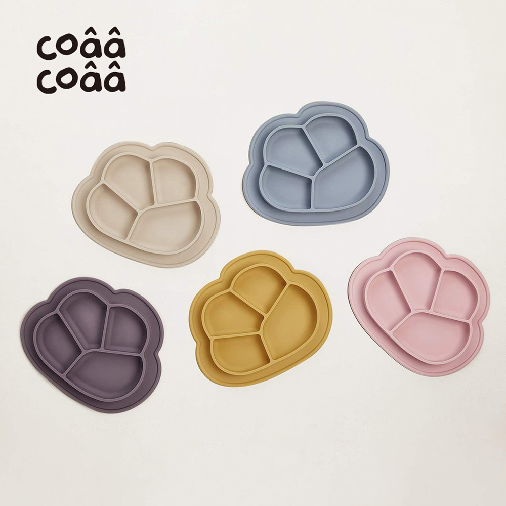 【韓國coaa-coaa】雲朵造型吸盤式兒童矽膠防滑餐盤-多色可選