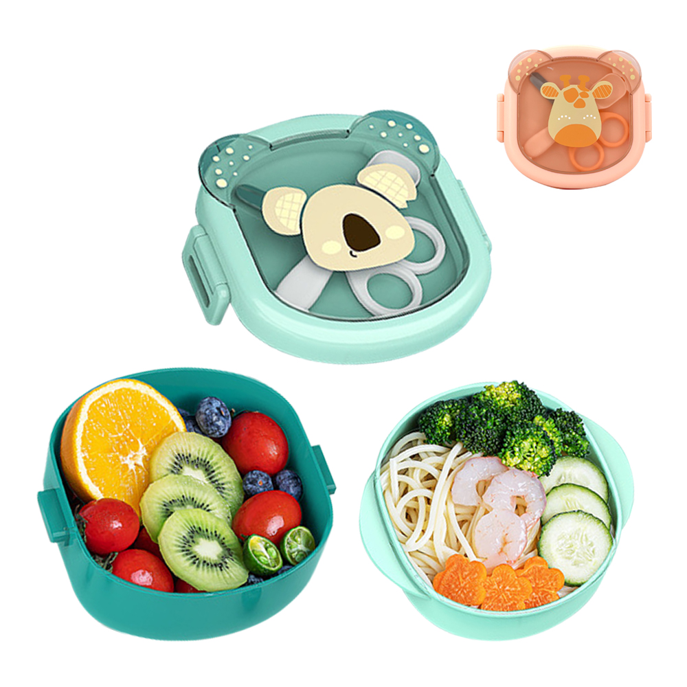 【Mesenfants】便攜輔食碗 兒童餐具 飯盒分格碗 副食品輔食剪 寶寶碗 勺子 研磨碗套裝