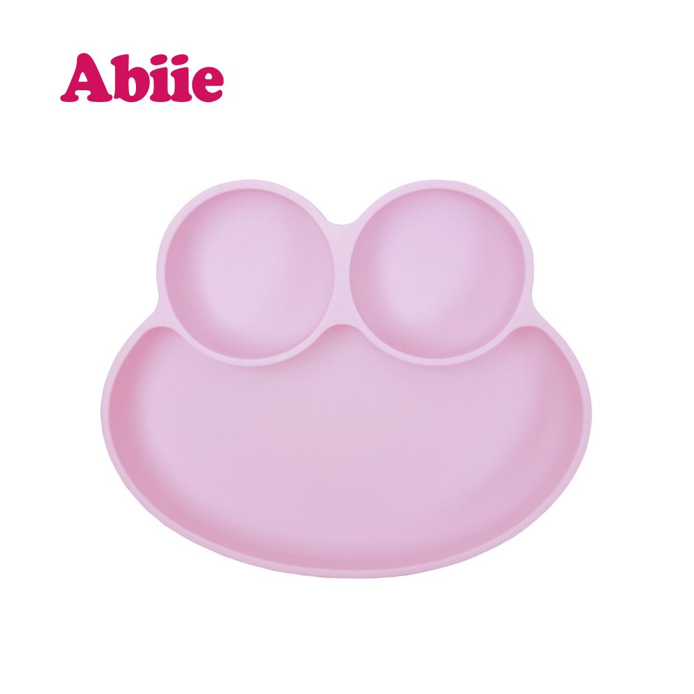 Abiie 蛙式三餐-吸盤式矽膠餐盤(甘藍紫)