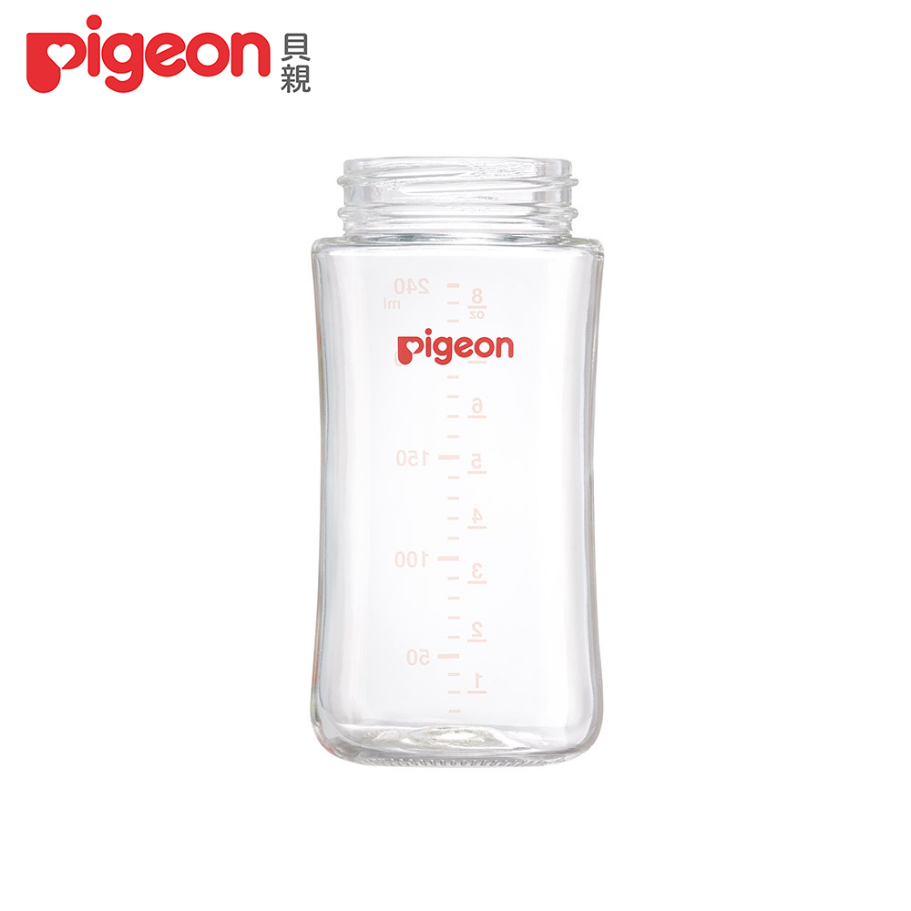 日本《Pigeon 貝親》第三代寬口玻璃奶瓶空瓶240ml