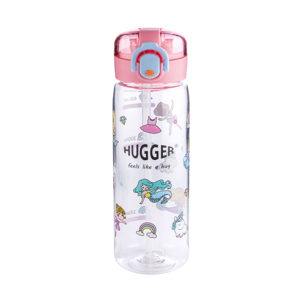 英國【Hugger】Tritan兒童彈蓋吸管水壺 500ml (提把款) - 夢幻小公主