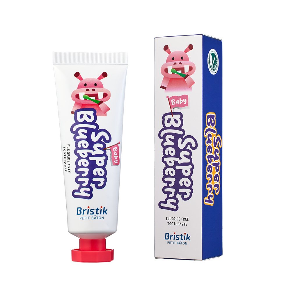 韓國【Bristik】動物小夥伴 嬰幼兒無氟牙膏(藍莓)50g