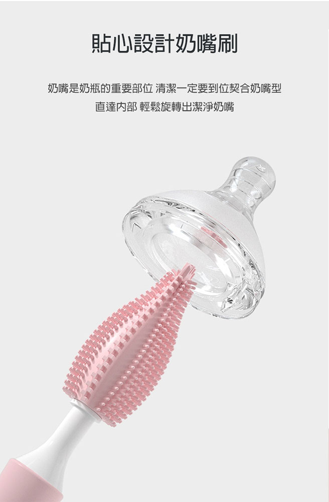 PS Mall 矽膠刷頭 嬰兒奶嘴清潔刷【J878】2入
