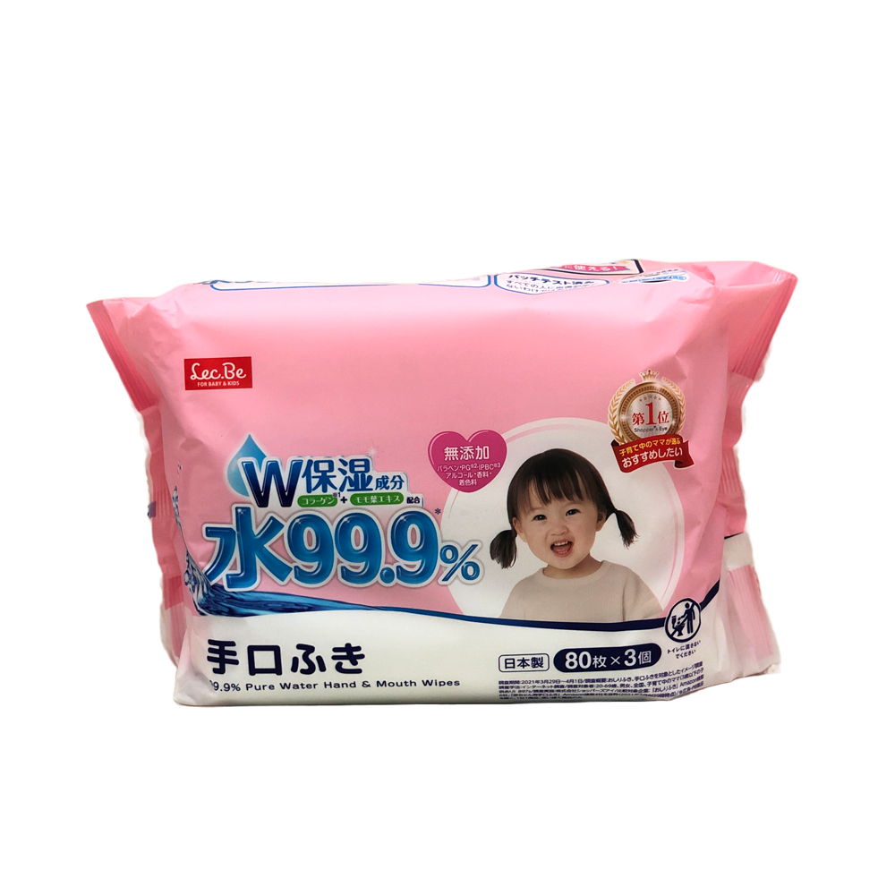 日本 LEC 99.9%純水 手口用濕紙巾 80枚x3包