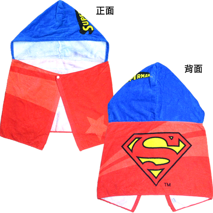 DC英雄超人兒童浴巾連帽浴巾披肩斗篷浴巾40X112cm 557192(平輸品 正義聯盟)【小品館】