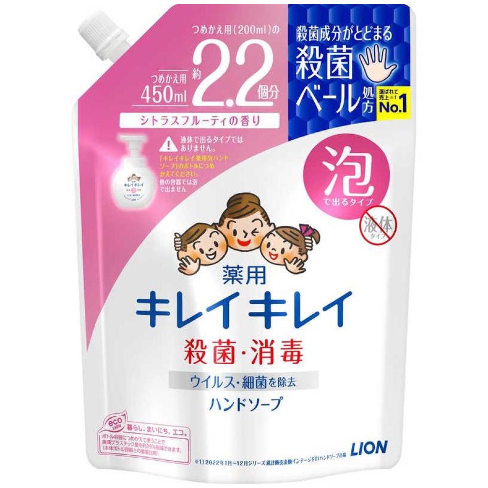 日本製 獅王 LION 泡沫洗手液補充包-2入(淡香型/450ML)(6862)