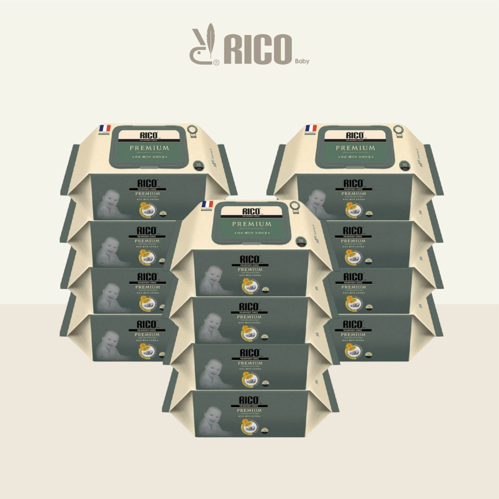 韓國 RICO baby 金盞花有機天然特厚款濕紙巾 Premium系列 -70片x12包/箱